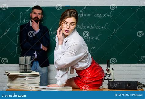 learning to seduce woman back to class sensual woman teacher with look stock image image of