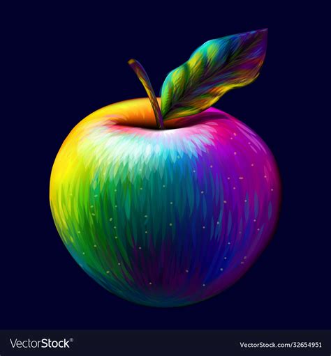 Apple Abstract Multi Colored Pop Art Image Vector Image