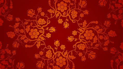 Red Chinese Wallpaper Designs 04 Of 20 With Floral Pattern Hd