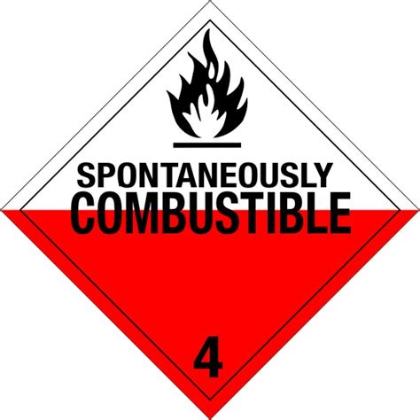 Spontaneously Combustible Worded Placard