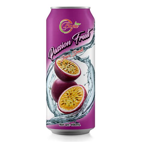 Best Natural 490ml Cans Passion Fruit Juice Drink Supplier Bena Beverage