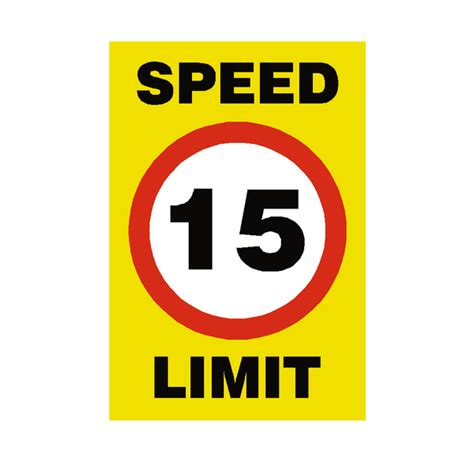 15 Mph Speed Limit Sign Safety Uk