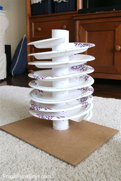 How To Build A Paper Plate Spiral Marble Track Frugal Fun For Boys