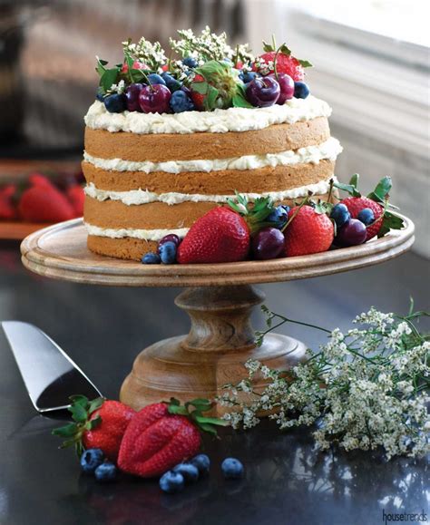 Vanilla And Fresh Berry Naked Cake Recipe By Housetrends