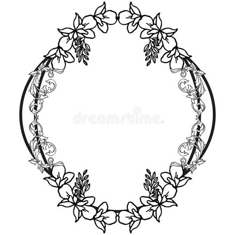 Beautiful Frame Flower Circular And Space For Text Vector Stock Vector
