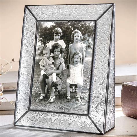 J Devlin Pic 12657v 5x7 Picture Frame Clear Stained Glass Photo Frame Vintage Home Decor See