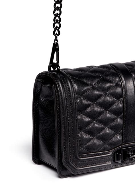 Lyst Rebecca Minkoff Love Quilted Leather Crossbody Bag In Black