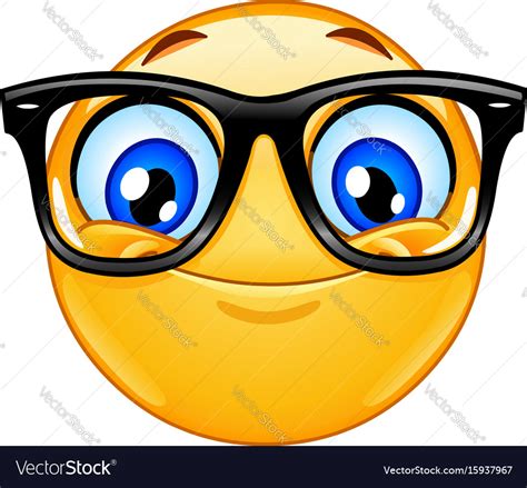 Emoticon With Eyeglasses Royalty Free Vector Image