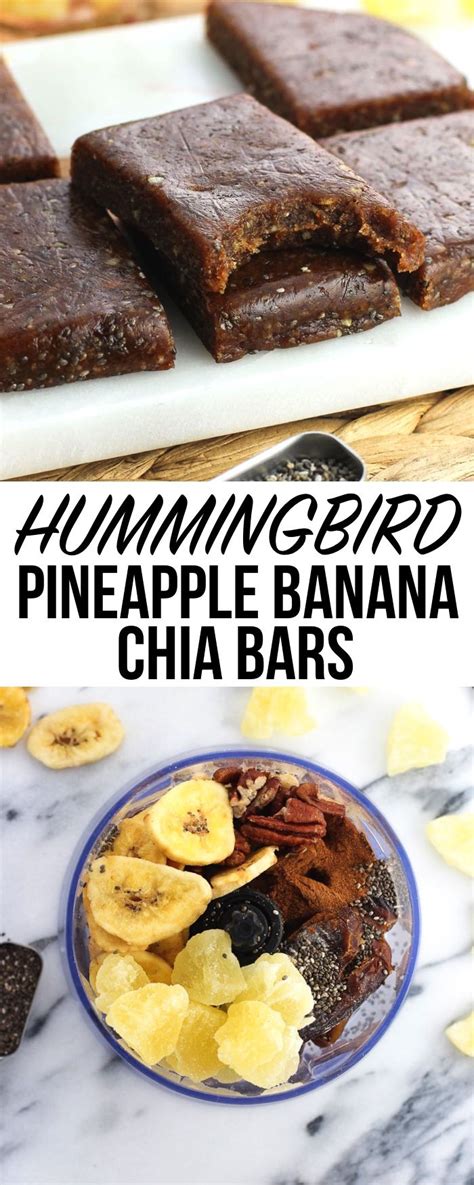 Similar to a hummingbird cake, this humming bread is full of bananas, pineapple and coconut. With pineapple, banana, pecans, and cinnamon, these hummingbird pineapple banana chia bars are a ...