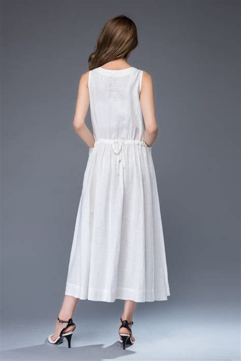 White Linen Dress Simple Elegant Everyday Wardrobe Staple White Linen