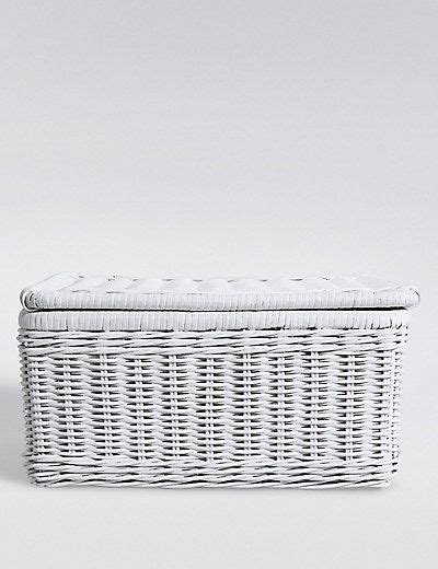 White Rattan Storage Box with Lid | M&S | Bedroom storage ...