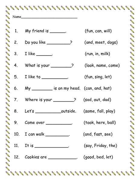 Fill In The Blanks With Suitable Words Exercises