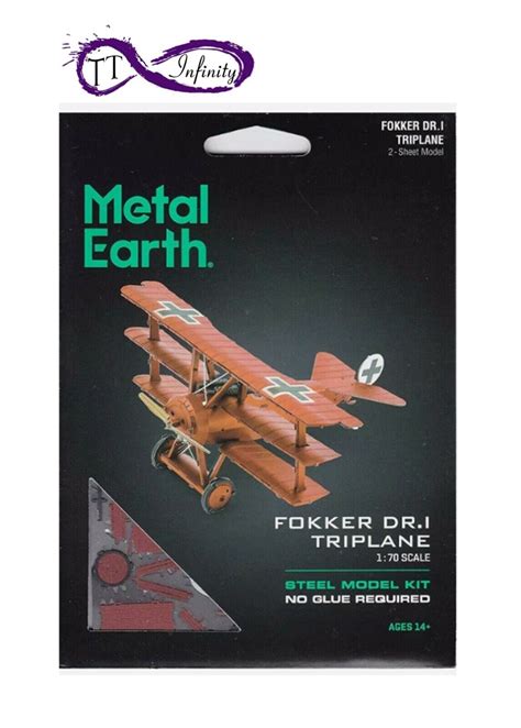 Metal Earth Fokker Dri Triplane Fascinations 3d Sheet Metal Model Diy