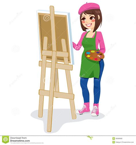 Painter Artist Woman Stock Vector Illustration Of Woman 38368968
