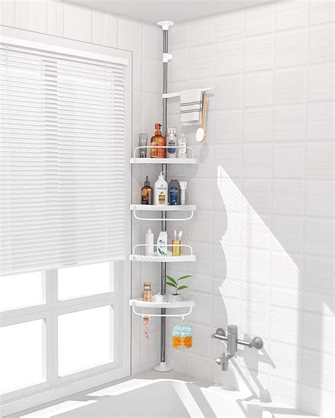 Adovel 4 Layer Corner Shower Caddy Adjustable Shower Shelf Constant