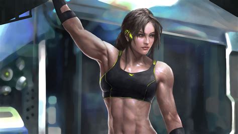 Muscular Girl 4k Wallpaper Hd Artist Wallpapers 4k Wallpapers Images Backgrounds Photos And Pictures