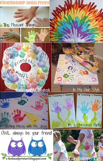 Friendship Crafts Made With Handprints Friendship Crafts Preschool
