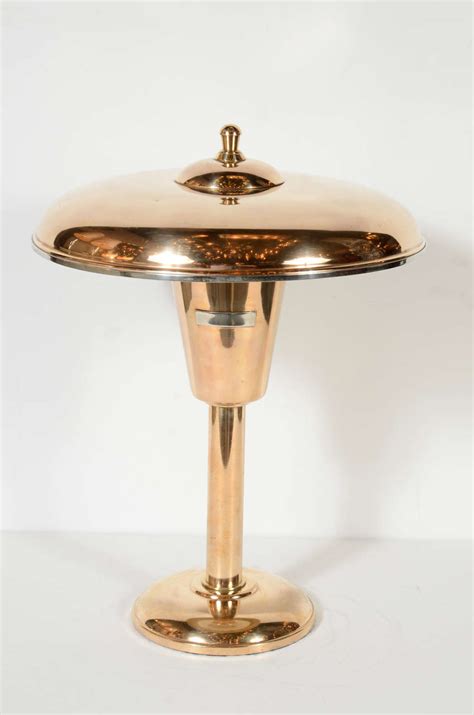 Art Deco Streamline Copper And Brass Desk Lamp At 1stdibs