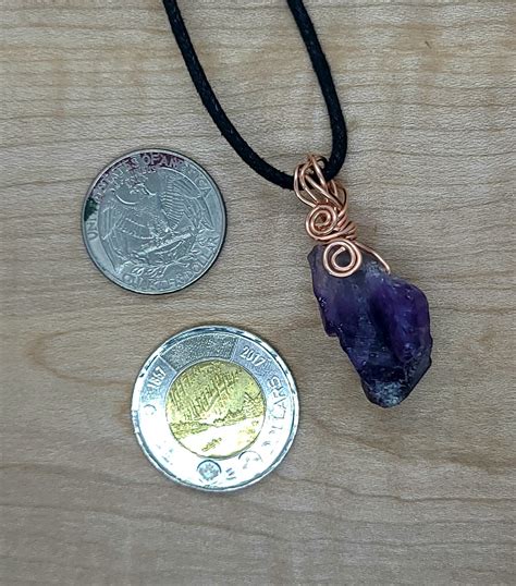 Amethyst Crystal Amulet Wire Wrapped Copper And Febuary Etsy