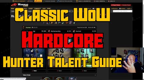 Classic Wow Hardcore Hunter Talent Guide Youtube