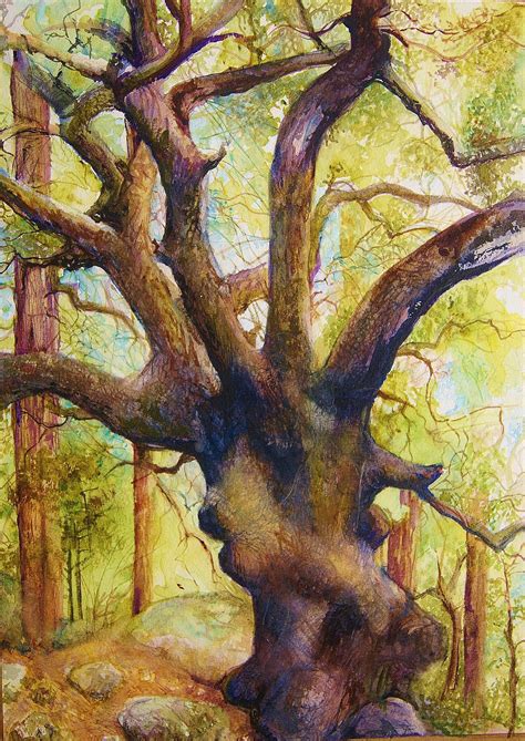 Oak Tree painting original watercolor | Etsy | Tree painting, Original watercolors, Original ...