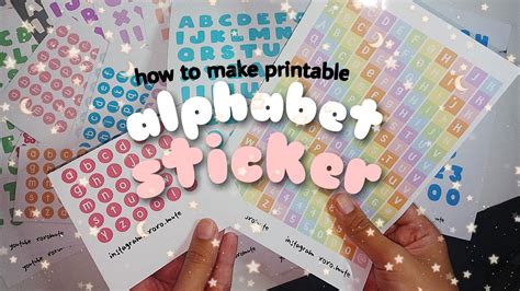 Diy How To Make Printable Alphabet Stickers Youtube