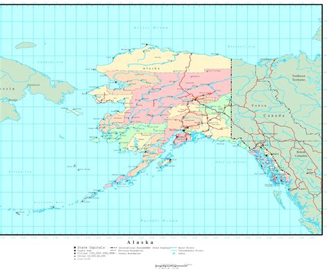 Large Detailed Map Alaska