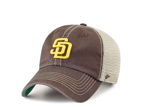 47brand San Diego Padres Brown Vintage Trucker Strapback Hat 47 Brand