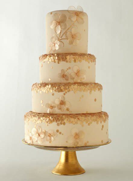Gold Sequined Wedding Cake A Wedding Cake Blog