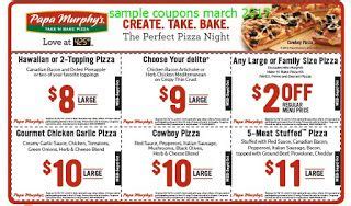 Papa murphy's coupon codes, papamurphys.com coupons february 2021. Papa Murphys coupons march | Pizza coupons, Free printable ...