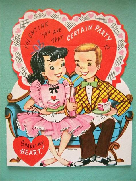 Xl Unused Vintage Valentines Day Card Boy And Girl At Etsy Vintage