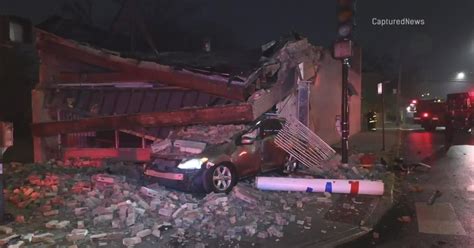 Car Crashes Into Building Causing Partial Collapse In Cottage Grove
