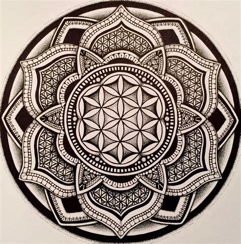 Flower Of Life Mandala By Kristy Marie Thomas Flower Of Life Tattoo