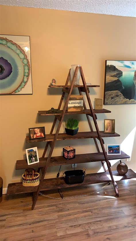 Rustic Ladder Shelf 6 Ft Wood Ladder Craft Fair Display Etsy