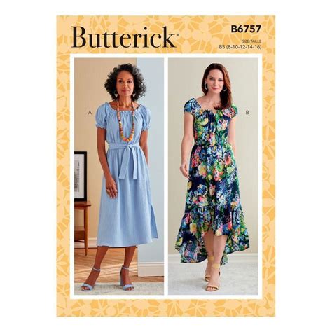 Butterick Sewing Pattern B6757 Misses Dresses And Sash 16 24
