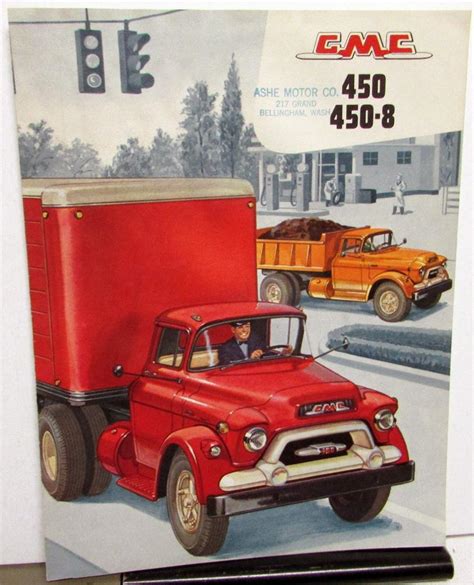 1956 Gmc 450 And 450 8 Series Truck Sales Brochure Folder Original