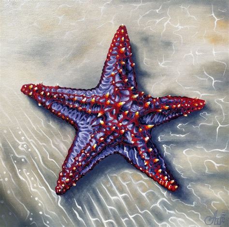 Starfish 2021 Oil Painting By Anna Shabalova Starfish Painting Oil