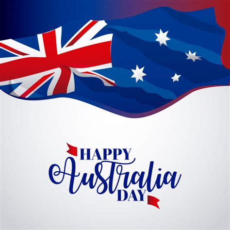 Free Vector Happy Australia Day Banner On Gray Flag Illustration