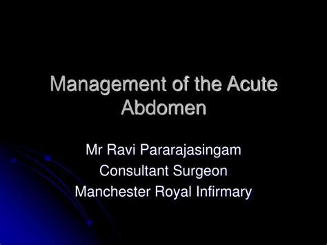 Ppt Management Of The Acute Abdomen Powerpoint Presentation Free