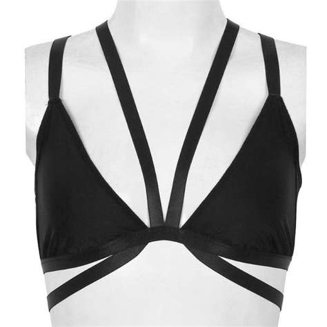 Buy Women Lady Canis Tanks New Sexy Strappy Bralette Caged Back Black Cut Out