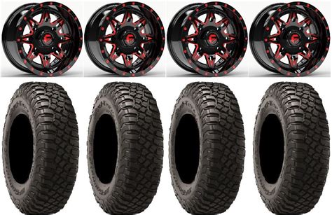 Fuel Lethal Red 15 Wheels 30 Bfg Km3 Tires Can Am Commander Maverick