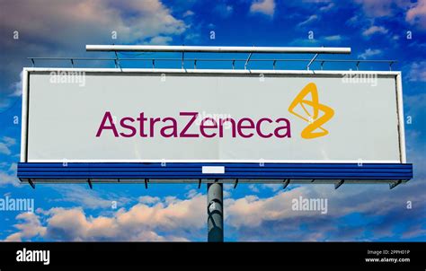 Advertisement Billboard Displaying Logo Of Astrazeneca Stock Photo Alamy