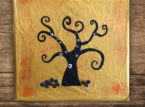 Gustav Klimt Tree Of Life Craft For Kids Messy Little Monster