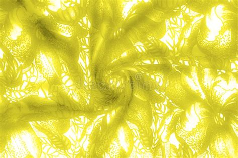 Texture Drawing Background Fabric Yellow Flowers This Fabric Stock