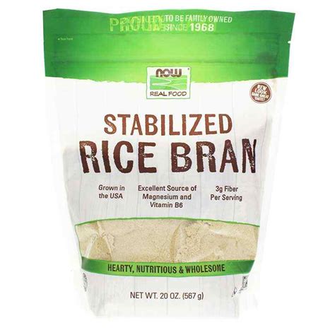 Rice Bran Powder Stabilized Now Foods