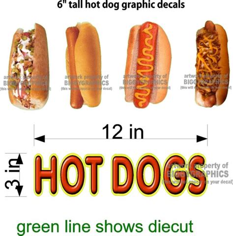 Full Color Hot Dogs Graphics Vinyl Decals And Text Ebay