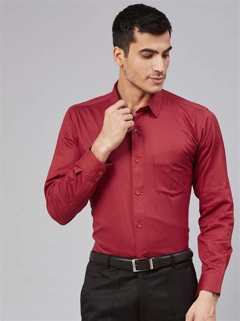 Plainsolid Red Cotton Men Formal Shirt Full Sleeves At Rs 400 In Mumbai