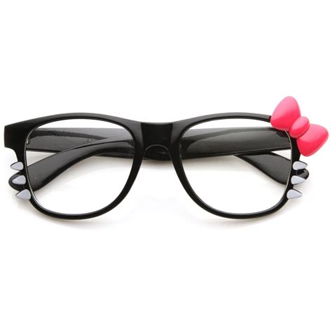 cute hello kitty bow clear lens glasses with bow zerouv