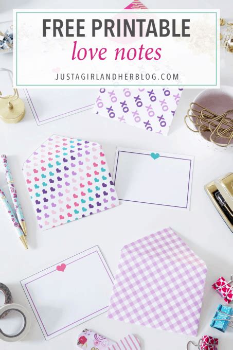Free Printable Love Notes For Valentines Day Just A Girl And Her