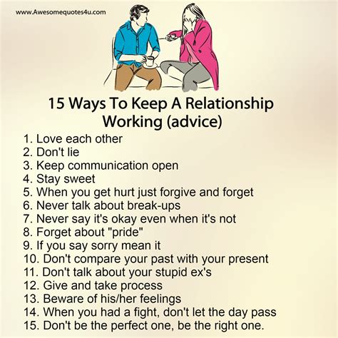 Awesome Quotes 15 Ways To Keep A Relationship Working Advice